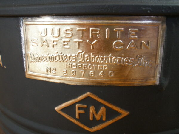 1930s JUSTRITE SAFETY CAN - Justrite Manufacturing Company, Chicago - Image 8