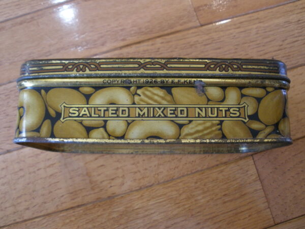 1930s E.F. KEMP SALTED MIXED NUTS TIN - Golden Glow Shops, Boston, MA - Image 6