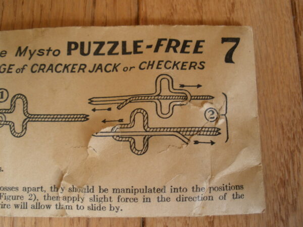 1930s CRACKER JACK PRIZE MYSTO CROSSES PUZZLE No 7 & ORIGINAL ENVELOPE - Image 4