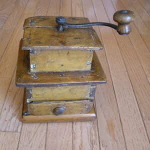 Early 1900s PRIMITIVE WOOD COFFEE GRINDER