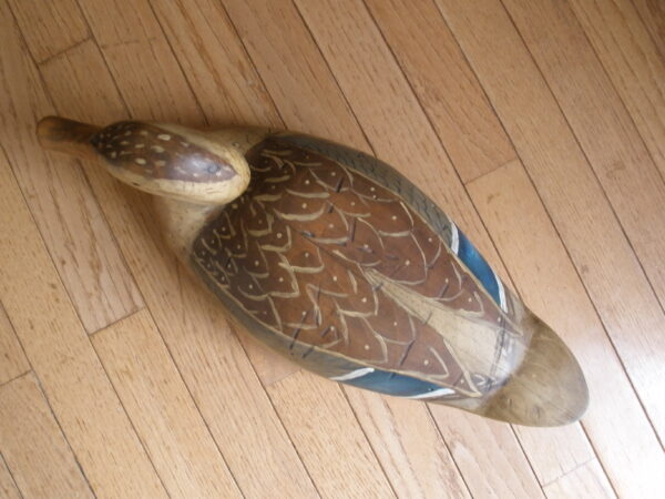 HANDMADE WOOD MALLARD HEN DUCK DECOY - Image 5