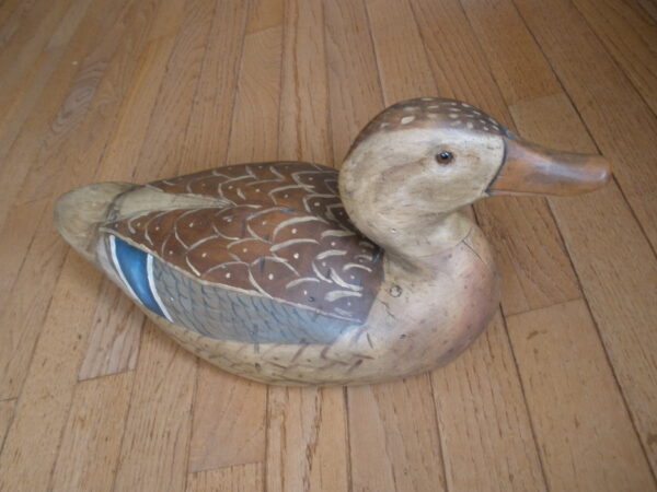 HANDMADE WOOD MALLARD HEN DUCK DECOY - Image 9