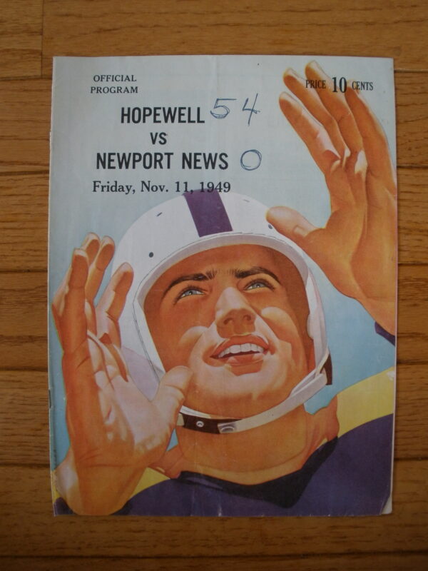 ORIGINAL 1949 HOPEWELL HIGH SCHOOL FOOTBALL PROGRAM - Nov. 11. 1949