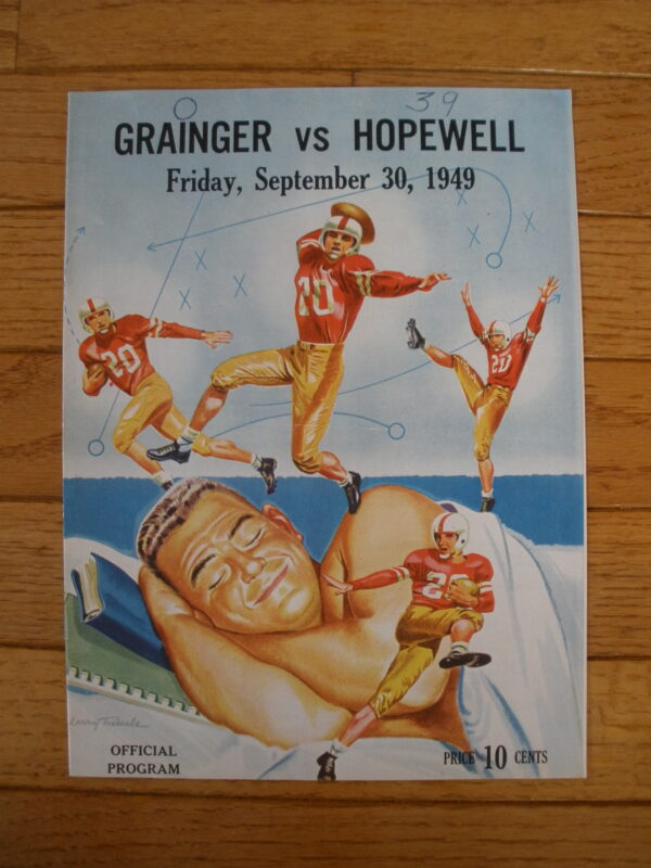 ORIGINAL 1949 HOPEWELL HIGH SCHOOL vs GRAINGER HS FOOTBALL PROGRAM