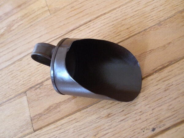 Mid-Century Tin SCOOP - Vintage Kitchen Tool - Brown Satin