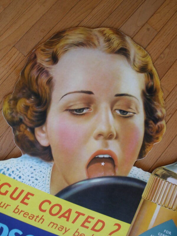 RARE LARGE 1930s LITHOGRAPH PEPSODENT ANTISEPTIC ADVERTISING SIGN - Image 5