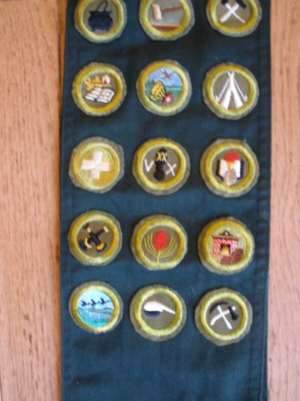 Vintage 1950s BOY SCOUTS OF AMERICA MERIT BADGE SASH - 24 BADGES - Image 4