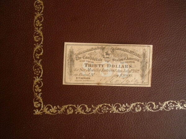 Rare 1864 CONFEDERATE STATES OF AMERICA $1,000 PROMISSARY NOTE - Bond Coupon - Richmond, VA - Image 2