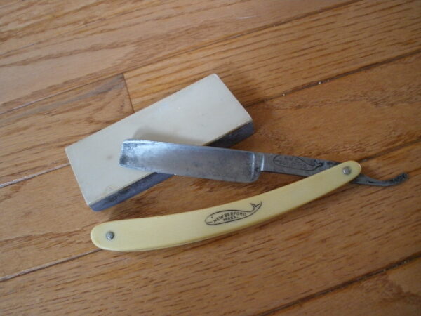 Vintage DOUBLE-SIDED BROWN & WHITE RAZOR HONE