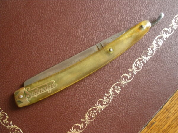 Vintage DUBL DUCK SATINEDGE STRAIGHT RAZOR HANDLE - Image 4