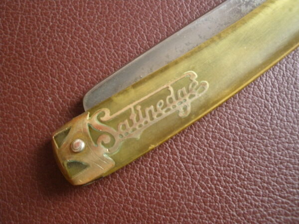 Vintage DUBL DUCK SATINEDGE STRAIGHT RAZOR HANDLE - Image 5