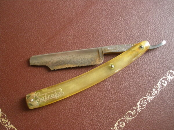 Vintage DUBL DUCK SATINEDGE STRAIGHT RAZOR HANDLE - Image 9