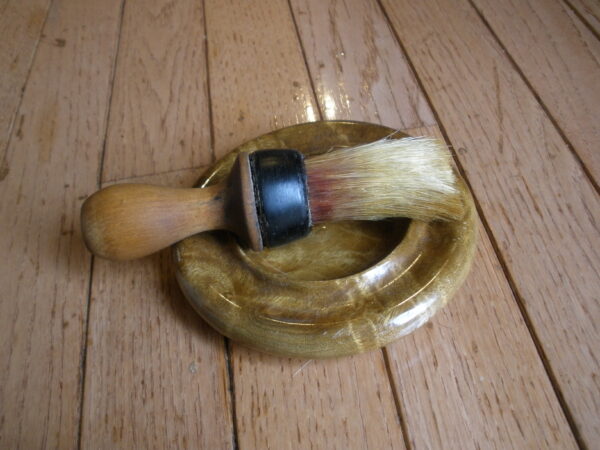 Vintage HAIR SHAVING BRUSH & OREGON MYRTEWOOD BOWL