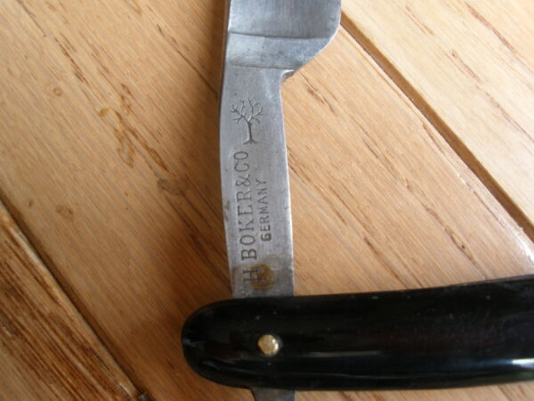 Early 1900s H. BOKER & COMPANY STRAIGHT EDGE RAZOR & Case - Germany - Image 8