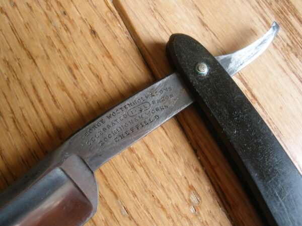 Antique 1800s GEORGE WOSTENHOLM & SONS CELEBRATED STRAIGHT EDGE RAZOR - Image 3
