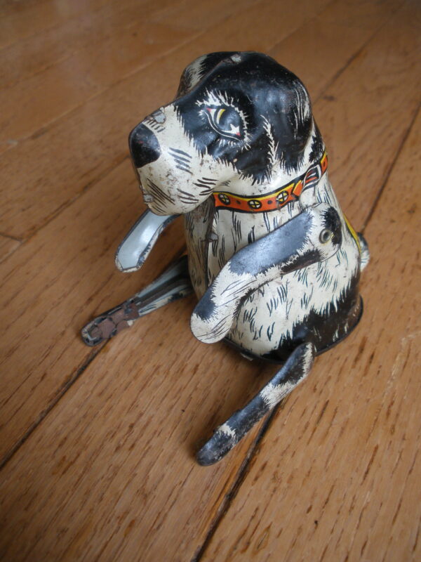 1940s FLIPO Mechanical JUMPING DOG - Marx Tin Toy - Wind Up