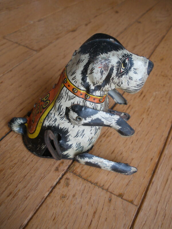 1940s FLIPO Mechanical JUMPING DOG - Marx Tin Toy - Wind Up - Image 4
