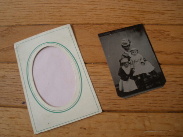 1800s TIN TYPE PHOTOGRAPH - African American Lady & Caucasian Children - Image 3