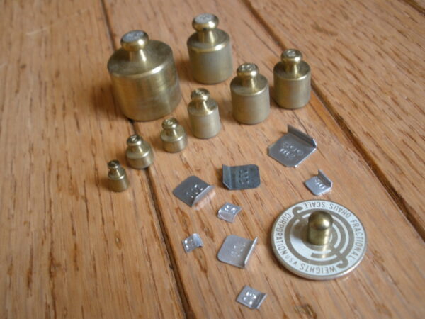 Complete Set - OHAUS CALIBRAITION BRASS FRACTIONAL WEIGHT SCALE - 17 Pieces