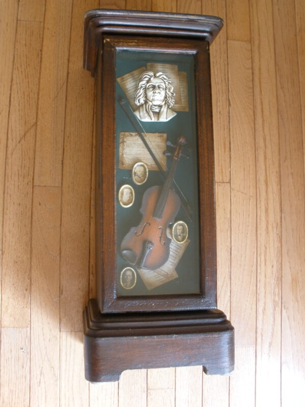 Mid-Century BEETHOVEN THEMED WOODEN STORAGE CABINET & Shadow Box