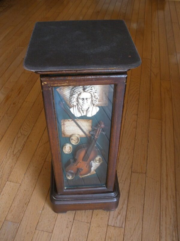 Mid-Century BEETHOVEN THEMED WOODEN STORAGE CABINET & Shadow Box - Image 10