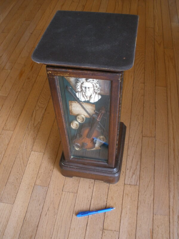Mid-Century BEETHOVEN THEMED WOODEN STORAGE CABINET & Shadow Box - Image 11