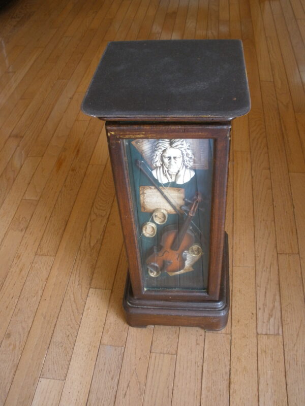 Mid-Century BEETHOVEN THEMED WOODEN STORAGE CABINET & Shadow Box - Image 2
