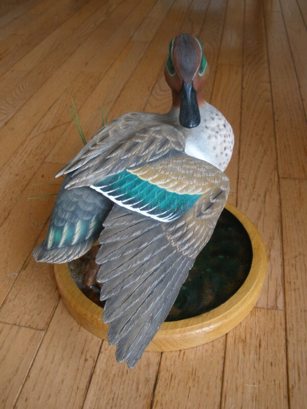 Vintage MOUNTED GREEN WING TEAL DUCK DECOY - Image 3