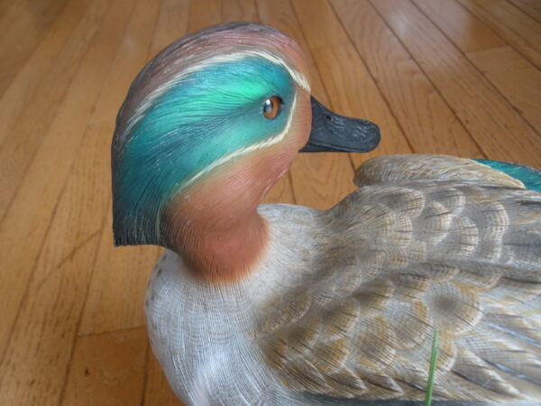 Vintage MOUNTED GREEN WING TEAL DUCK DECOY - Image 5