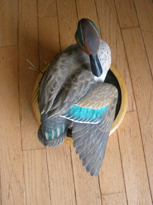 Vintage MOUNTED GREEN WING TEAL DUCK DECOY - Image 7