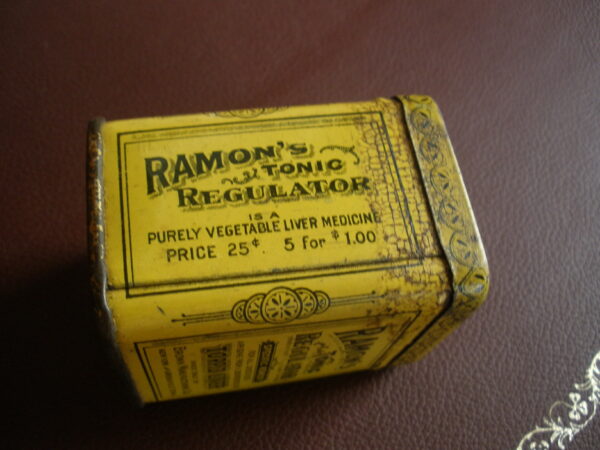 Early 1900s RAMON'S TONIC REGULATOR APOTHECARY TIN - Image 3