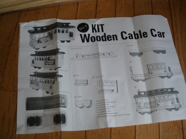 New Old Stock WOOD CABLE CAR ASSEMBLY HOBBY KIT - Image 3