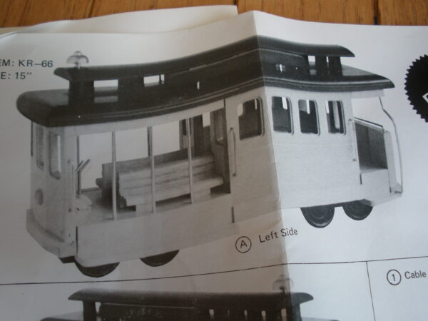 New Old Stock WOOD CABLE CAR ASSEMBLY HOBBY KIT