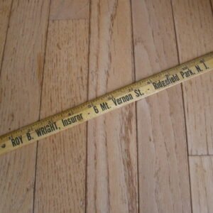 VINTAGE ADVERTISING WOOD RULER - Ridgefield Park, NJ