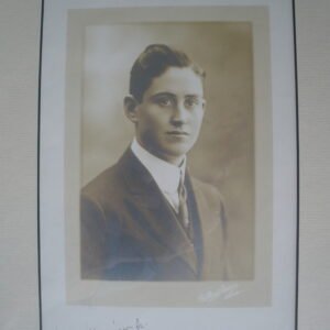 FRAMED CABINET CARD PHOTO WWI DOUGHBOY & OFFICIAL CASUALTY NOTICE
