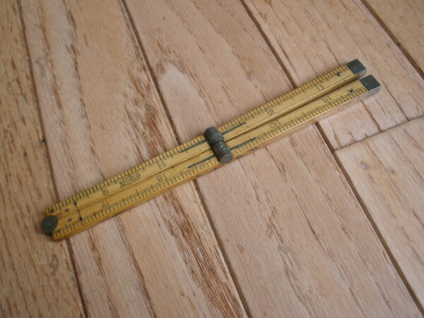 1930s STANLEY No. 69 BOXWOOD & BRASS FOLDING RULER - Image 2