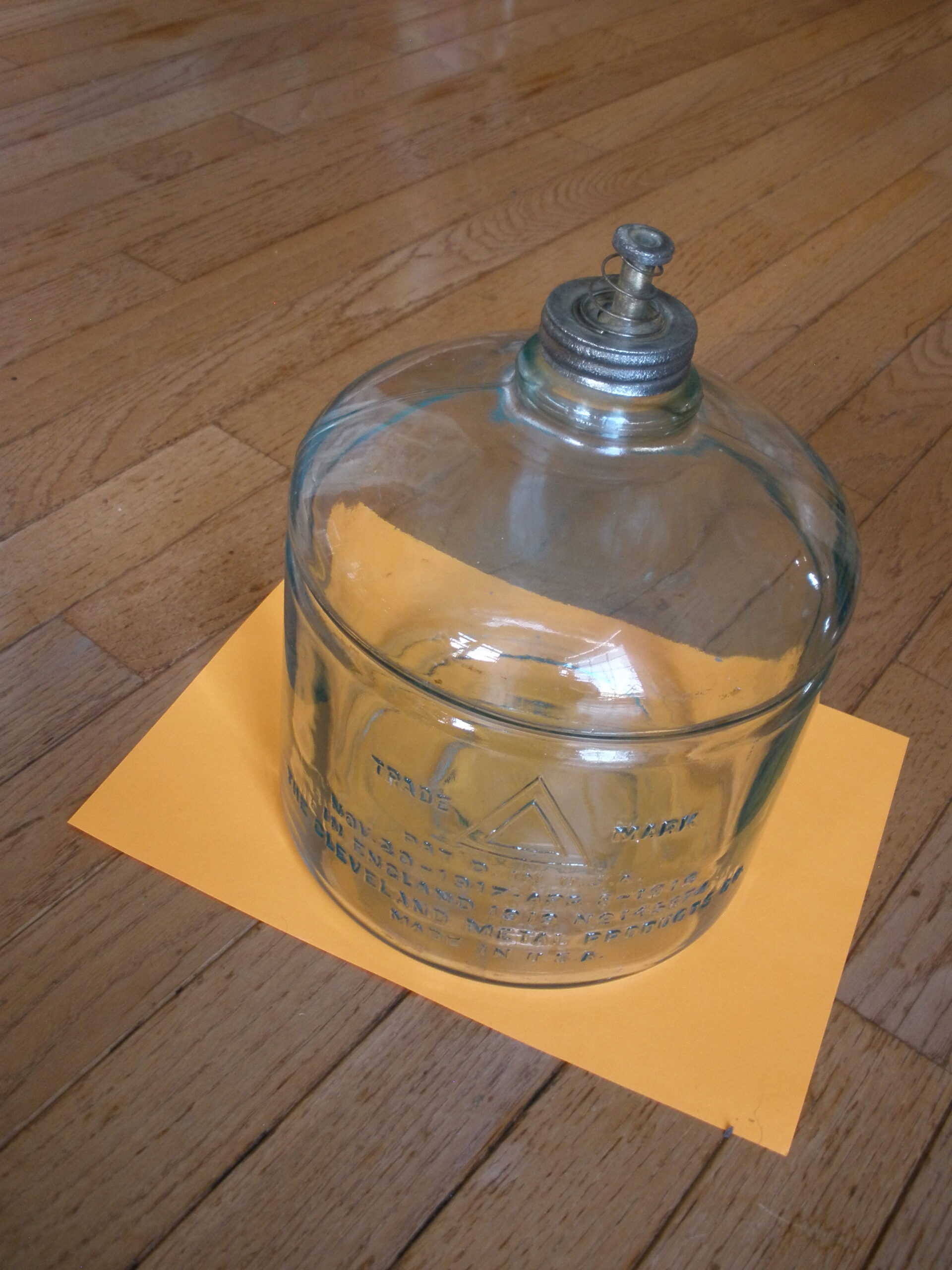 1920s STOVE KEROSENE GLASS DRIP JUG - Cleveland Metal Products Co.