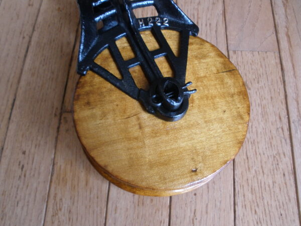Antique BARN HAY PULLEY - FE Myers & Brothers - Cast Iron & Wood - Image 3