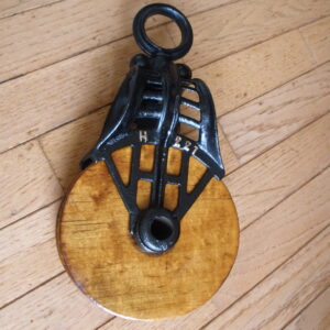 Antique BARN HAY PULLEY - FE Myers & Brothers - Cast Iron & Wood