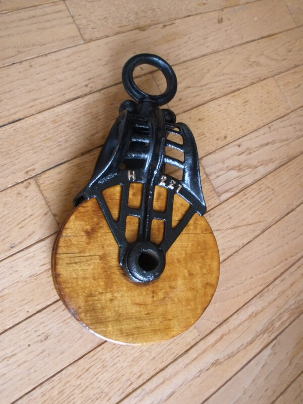 Antique BARN HAY PULLEY - FE Myers & Brothers - Cast Iron & Wood