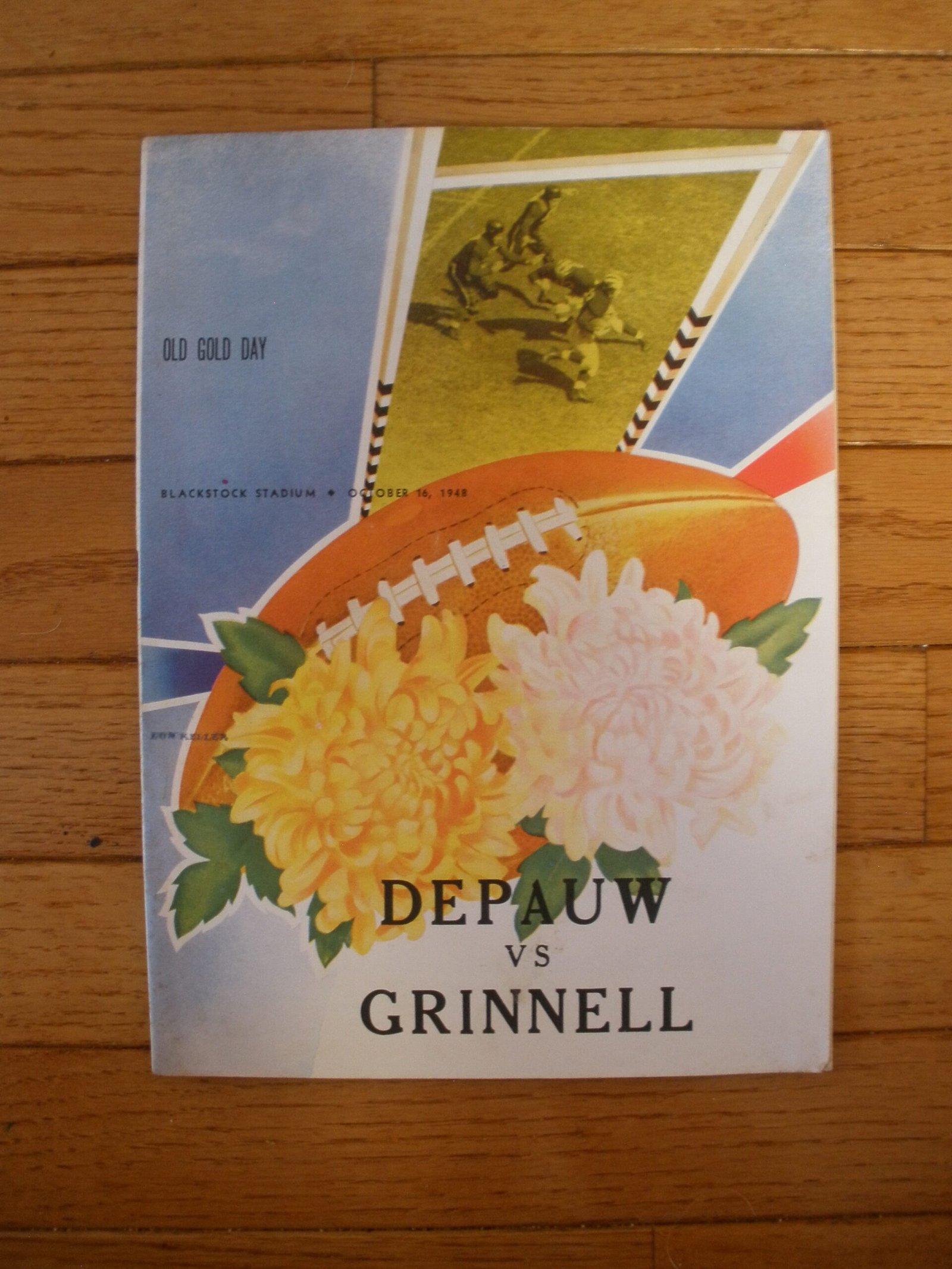 ORIGINAL DEPAUW versus GRINNELL FOOTBALL PROGRAM, Oct 16, 1948