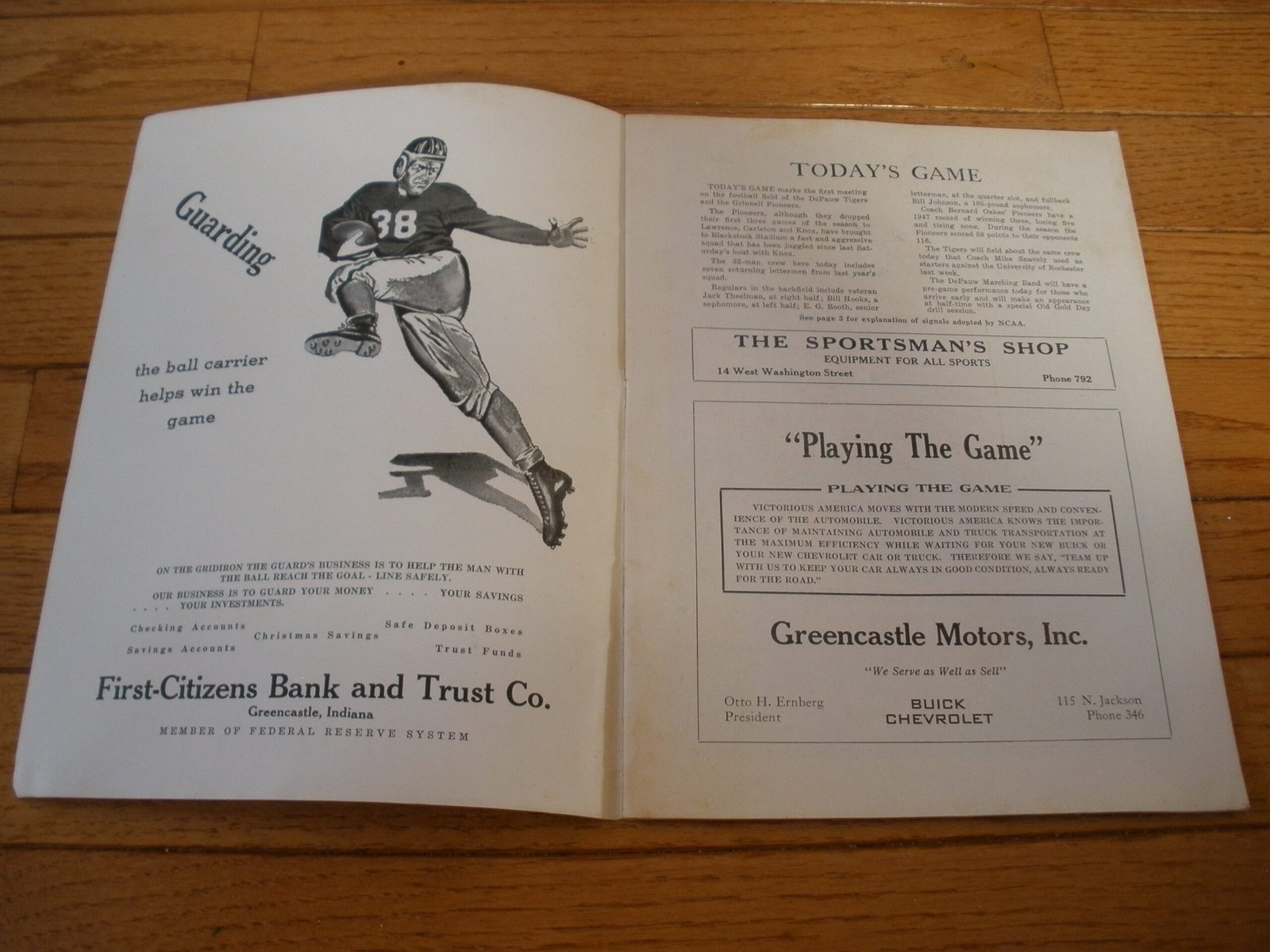 ORIGINAL DEPAUW versus GRINNELL FOOTBALL PROGRAM, Oct 16, 1948 - Image 6
