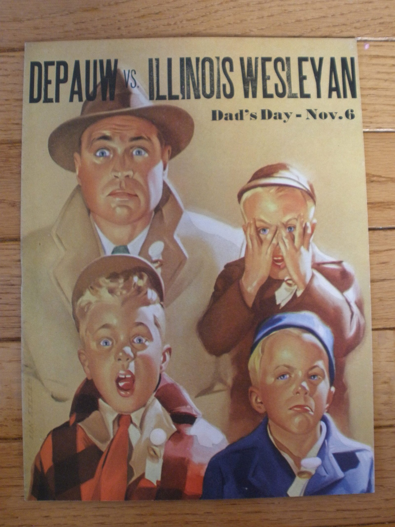 ORIGINAL DEPAUW versus ILLINOIS WESLEYAN FOOTBALL PROGRAM, Nov 6, 1948