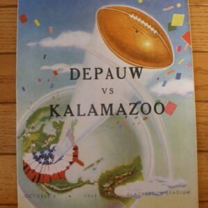 ORIGINAL DEPAUW versus KALAMAZOO FOOTBALL PROGRAM, Oct 2, 1948