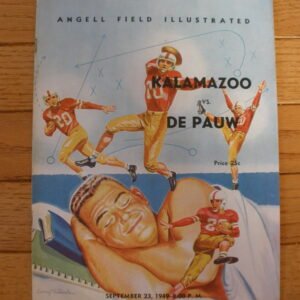 ORIGINAL 1949 KALAMAZOO COLLEGE - DE PAUW UNIVERSITY FOOTBALL PROGRAM