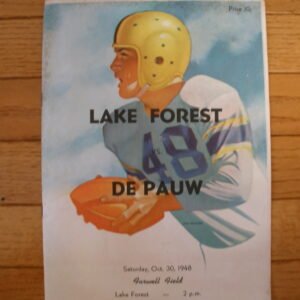 ORIGINAL DEPAUW versus LAKE FOREST FOOTBALL PROGRAM, Oct 30, 1948