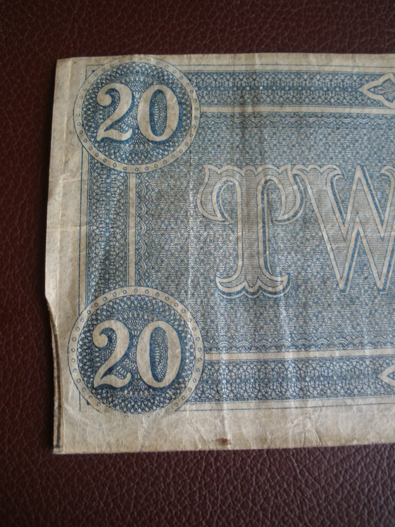 1864 CONFEDERATE STATES OF AMERICA $20 CURRENCY NOTE - Image 10