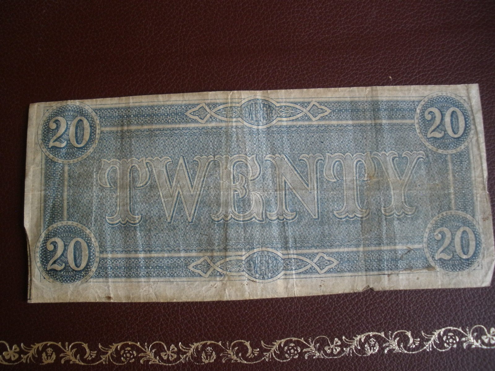 1864 CONFEDERATE STATES OF AMERICA $20 CURRENCY NOTE - Image 7