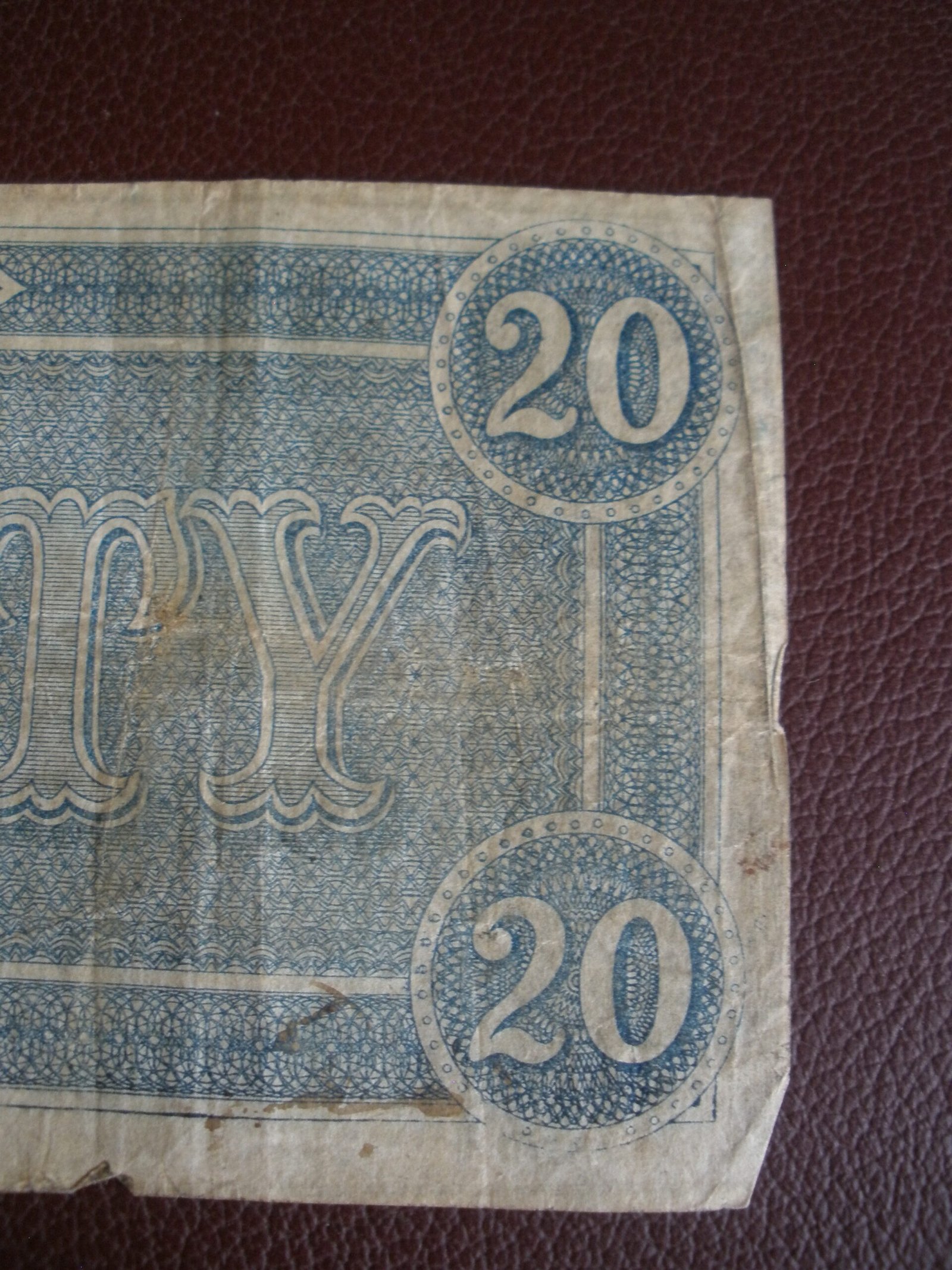 1864 CONFEDERATE STATES OF AMERICA $20 CURRENCY NOTE - Image 8