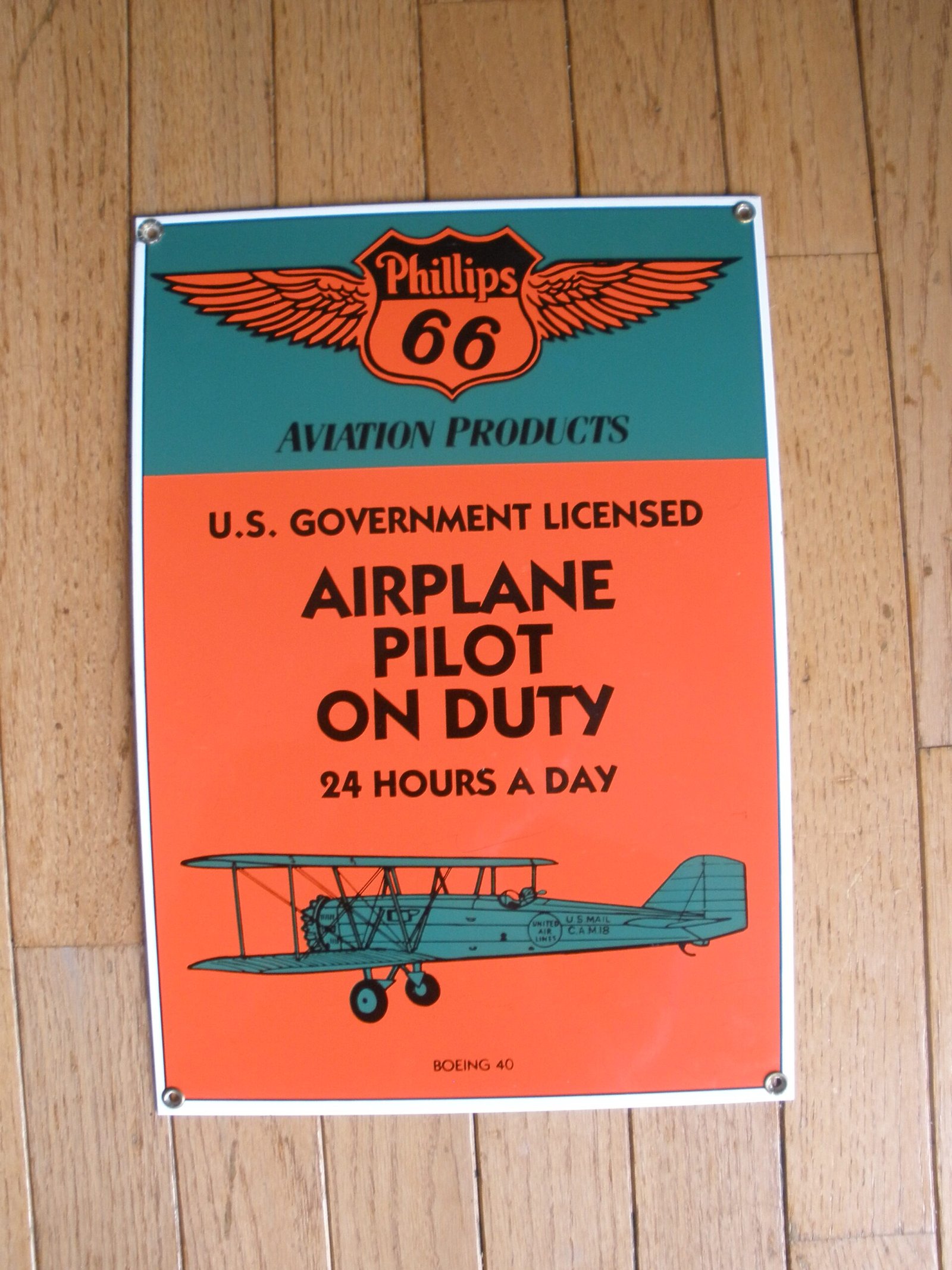 PHILLIPS 66 AVIATION PRODUCTS ENAMEL SIGN